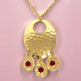 Hammered Ruby Chandelier Necklace by The Urban Charm