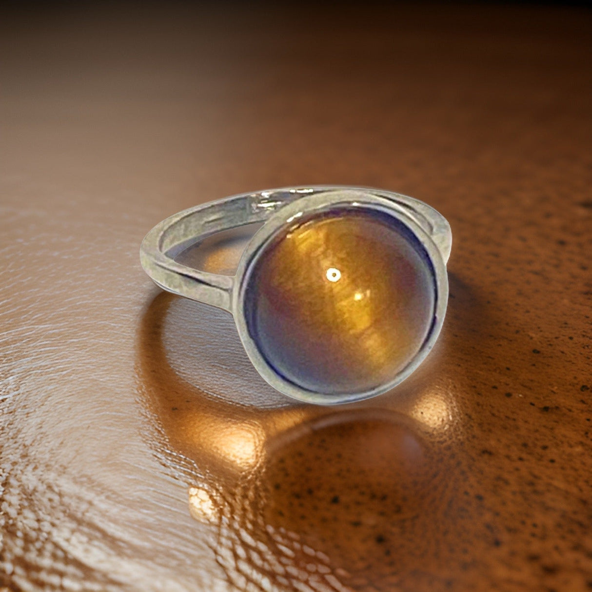 Tiger’s Eye Gemstone Round Ring by The Urban Charm