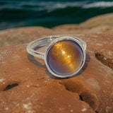 Tiger’s Eye Gemstone Round Ring by The Urban Charm