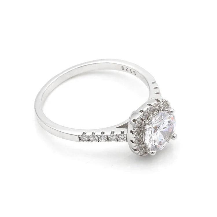 5/8 CTW Brilliance: AAA+ Round Cubic Zirconia Halo Adjustable Ring by Hollywood Sensation®