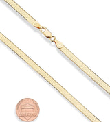 Solid Sterling Silver Yellow Gold Flashed Herringbone Necklace - 3 Lengths by Donatello Gian