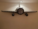 Wall clock - Metal Medium  Vintage Fighter Jet Wall Clock by Peterson Housewares & Artwares