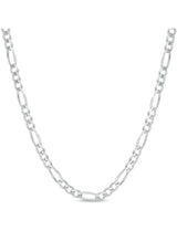 Solid Sterling Silver Thick 4MM Figaro Link Chain Unisex by Donatello Gian