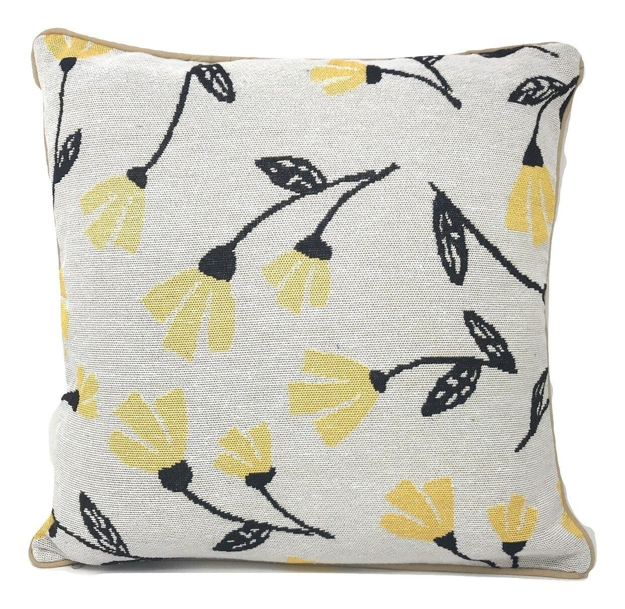 DaDa Bedding Yellow Fleur Floral Botanical Spring Tapestry Throw Pillow Cover, 16" x 16" (18112) by DaDa Bedding Collection