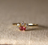 14k Oval Ruby with Diamond Gold Ring by VicStoneNYC Fine Jewelry