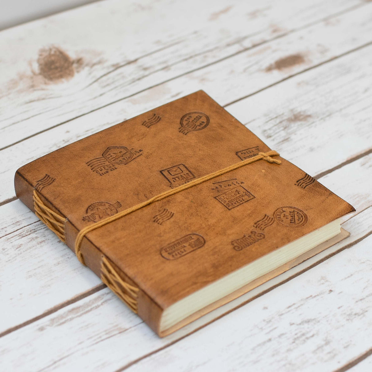 Wanderlust 7x7 Artist Handmade Leather Journal by Soothi