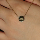 14k Name Engraving Necklace by VicStoneNYC Fine Jewelry