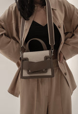 Evelyn Bag in Canvas and Genuine Leather, Gray by Bob Oré