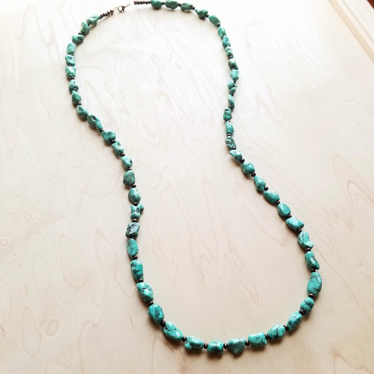 Long Boho Turquoise Beaded Necklace  248c by The Jewelry Junkie