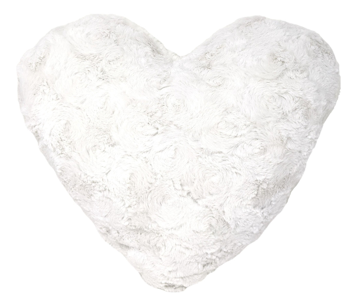 DaDa Bedding White Luxury Roses Romantic Plush Stuffed Heart Throw Pillow - 16” x 14” by DaDa Bedding Collection