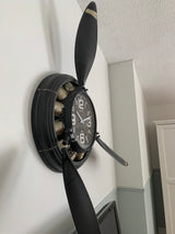 Metal Airplane Propeller Wall Décor clock by Peterson Housewares & Artwares