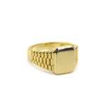 14K SQUARE WATCH STYLE MEN'S SIGNET RING by VicStoneNYC Fine Jewelry