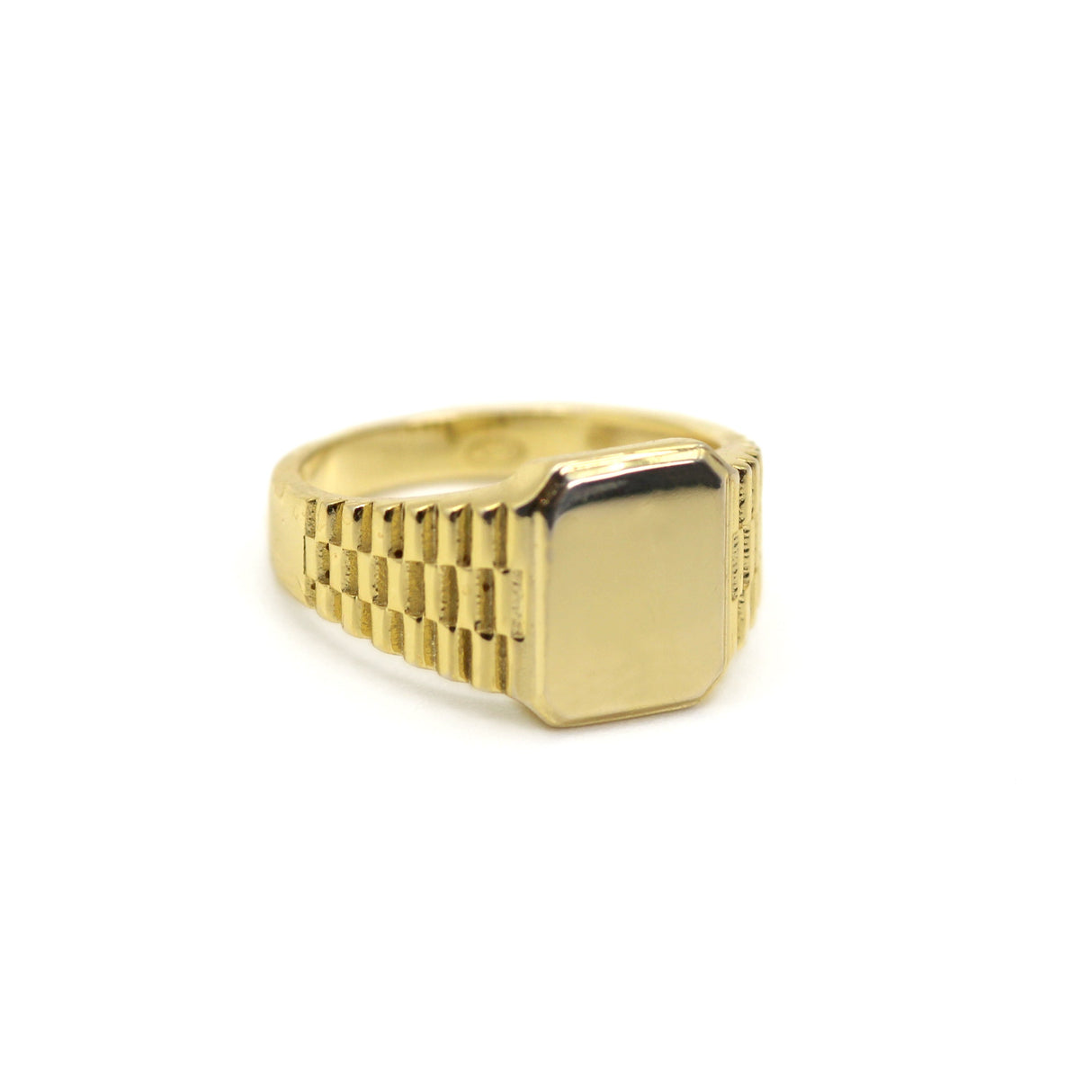 10k Solid Gold Bold Signet Ring by VicStoneNYC Fine Jewelry