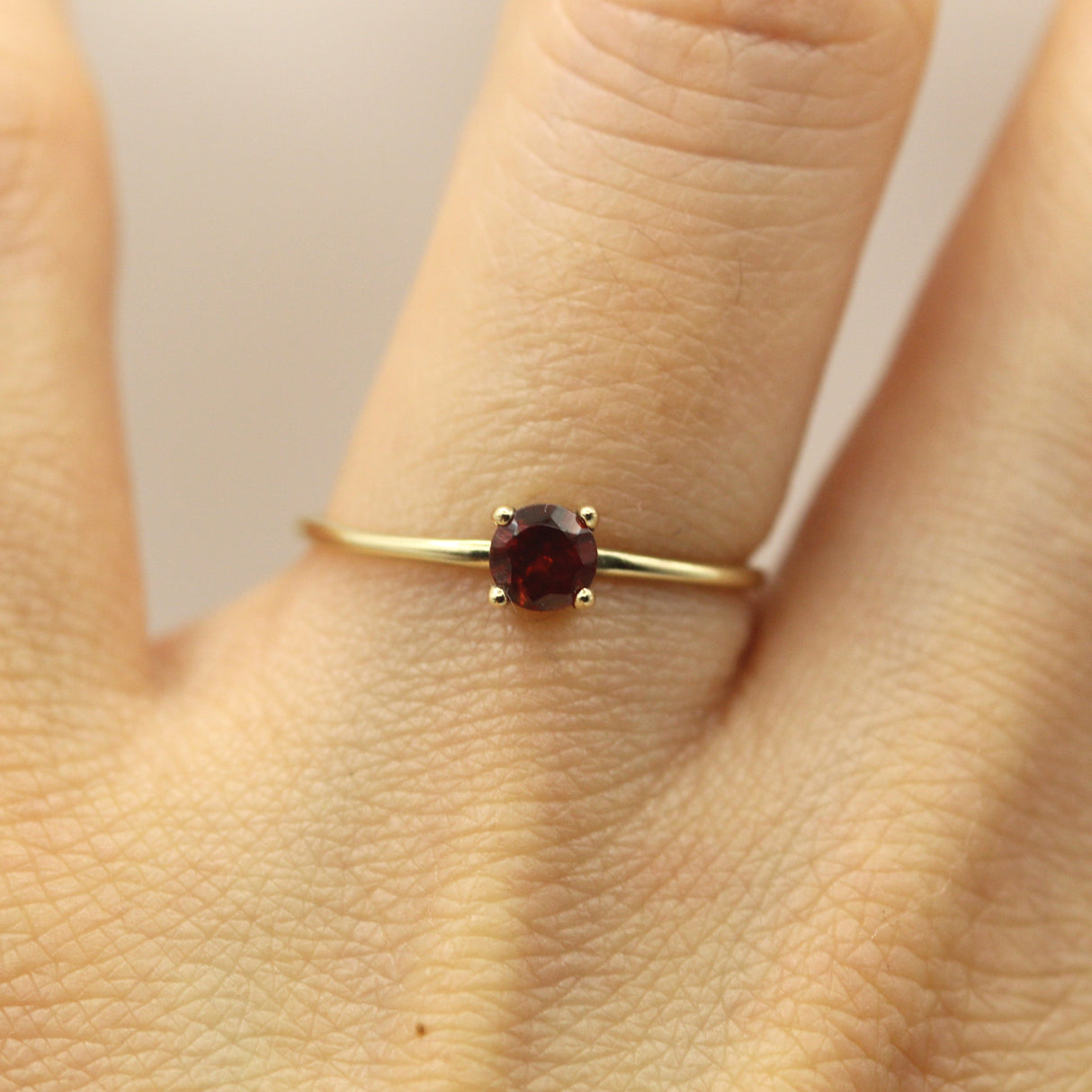 14k January Garnet Birthstone Gold Ring by VicStoneNYC Fine Jewelry