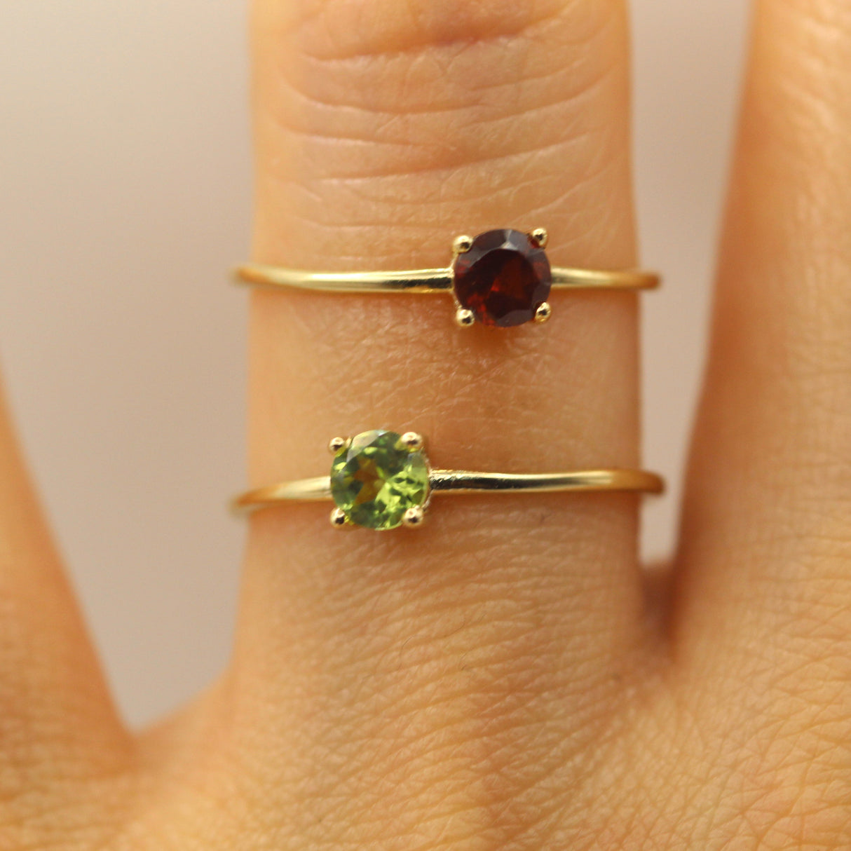 14k January Garnet Birthstone Gold Ring by VicStoneNYC Fine Jewelry