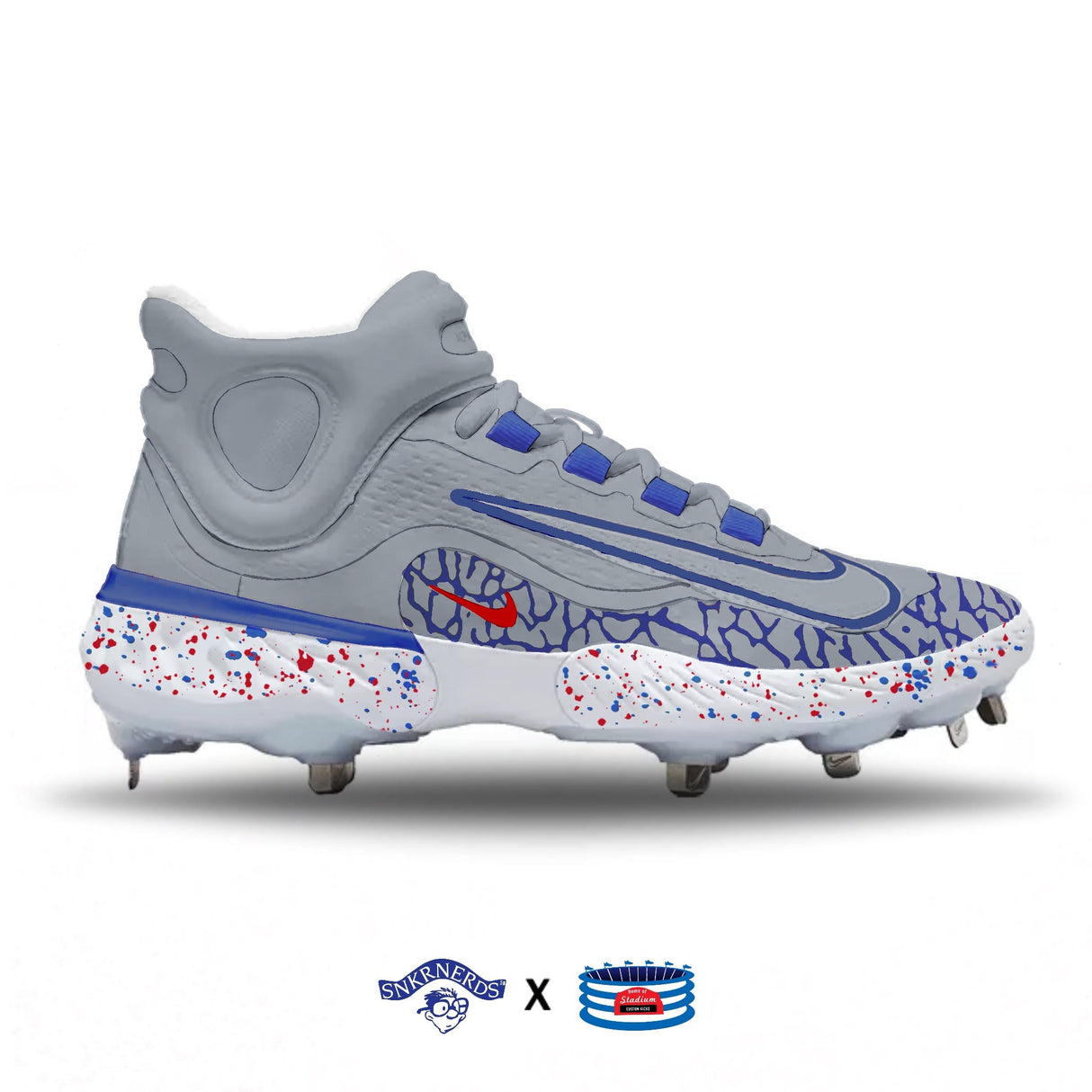 "Wrigley" Nike Alpha Huarache Elite 4 Mid Cleats by Stadium Custom Kicks