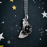 Crescent Moon Necklace with Authentic Meteorite by Yugen Handmade