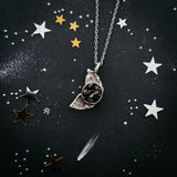 Crescent Moon Necklace with Authentic Meteorite by Yugen Handmade