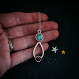 Journey to Mars Necklace - Copper Chrysocolla Earth and Red Jasper Mars by Yugen Handmade