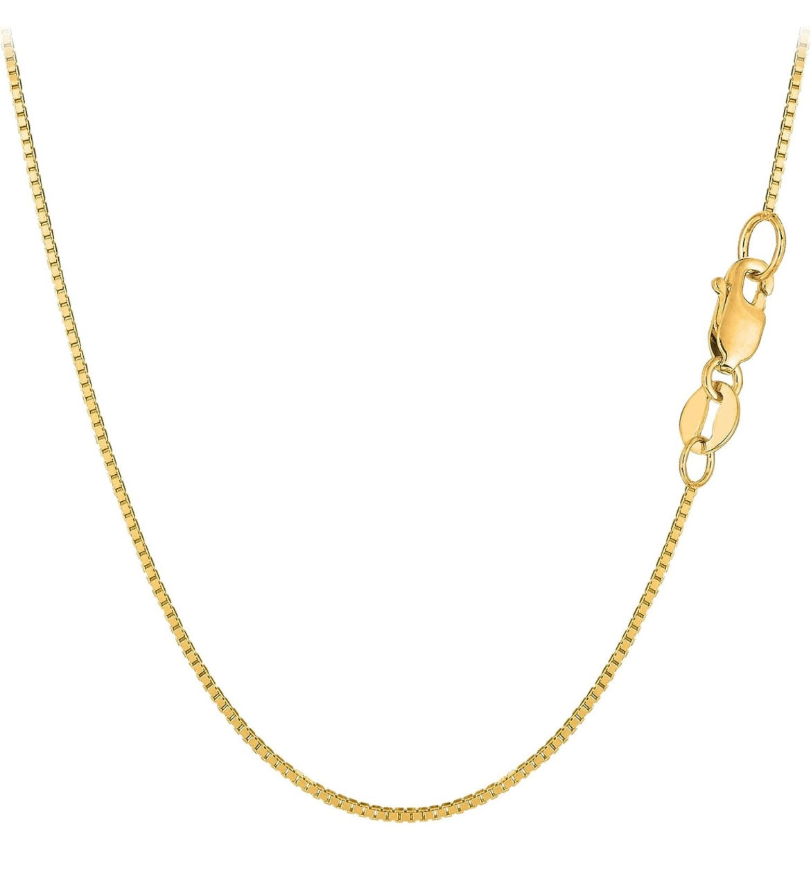 Donatello Gian, Chain Necklace, 10K Yellow Gold Box Chain Necklace, Unisex Chain, Italian Made 10K Gold, .80MM 16-24 Inch, Lobster Clasp by Donatello Gian