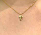 14k Gold Cross Diamond Necklace by VicStoneNYC Fine Jewelry