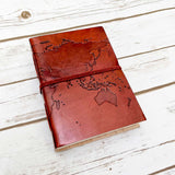 World Map 7x5 Handmade Leather Journal by Soothi