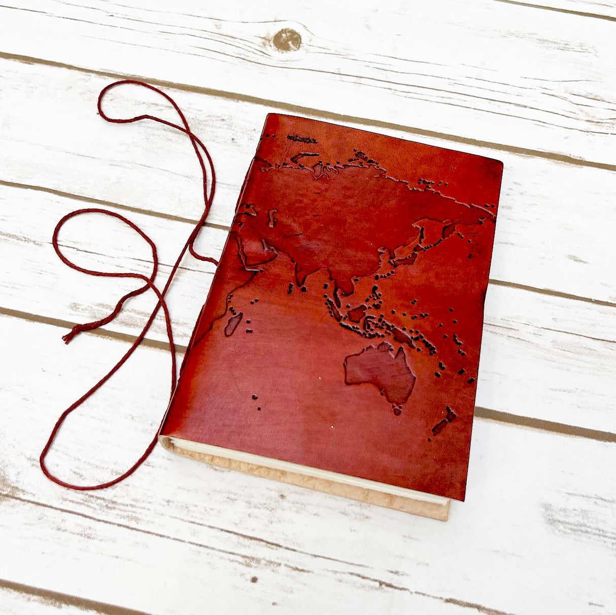 World Map 7x5 Handmade Leather Journal by Soothi