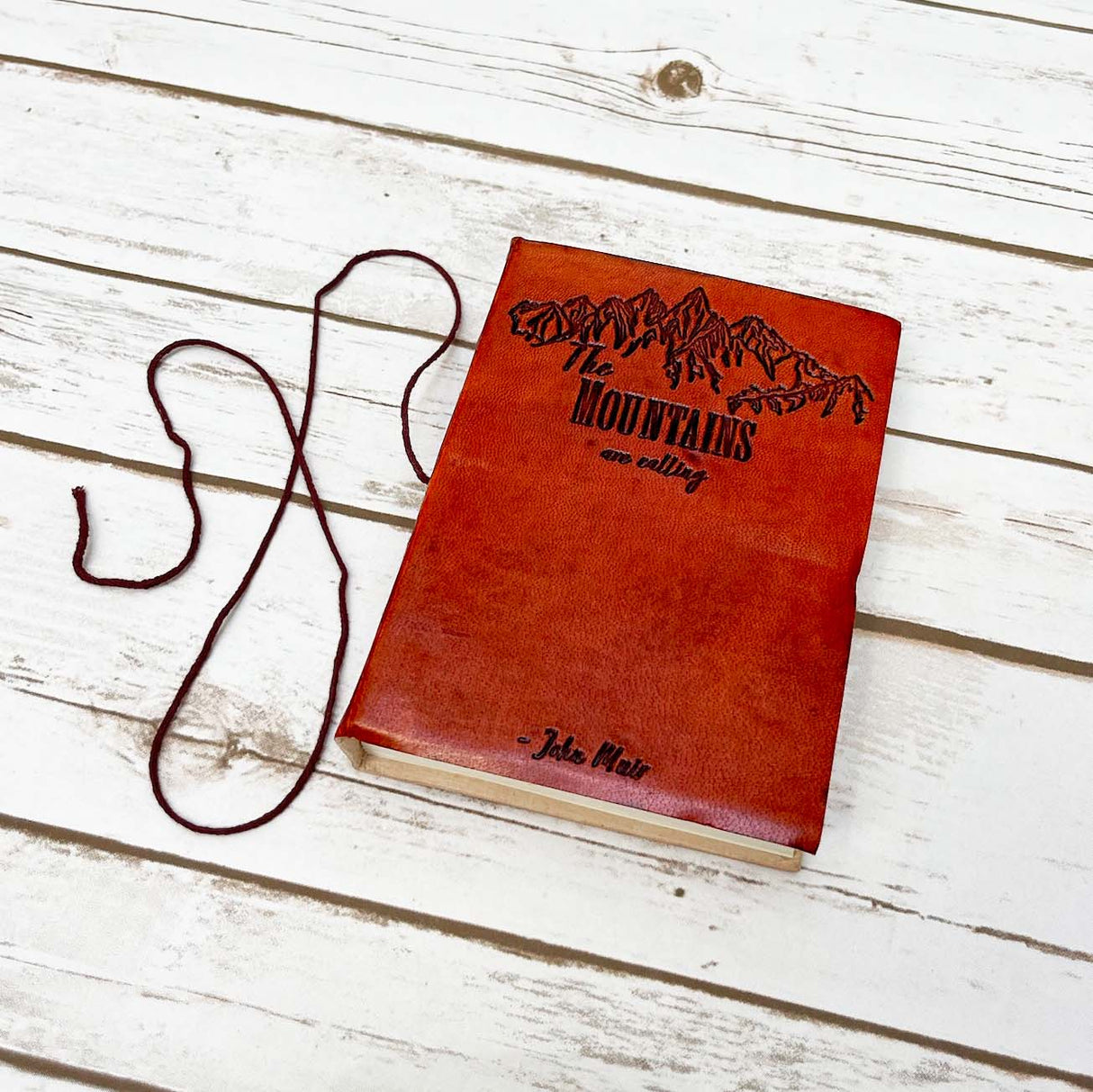 The Mountains Are Calling John Muir Quote Leather Journal - 7x5 by Soothi