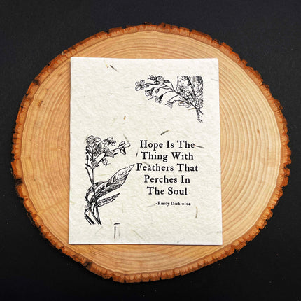 Seed Paper Plantable Card - Emily Dickinson by Soothi