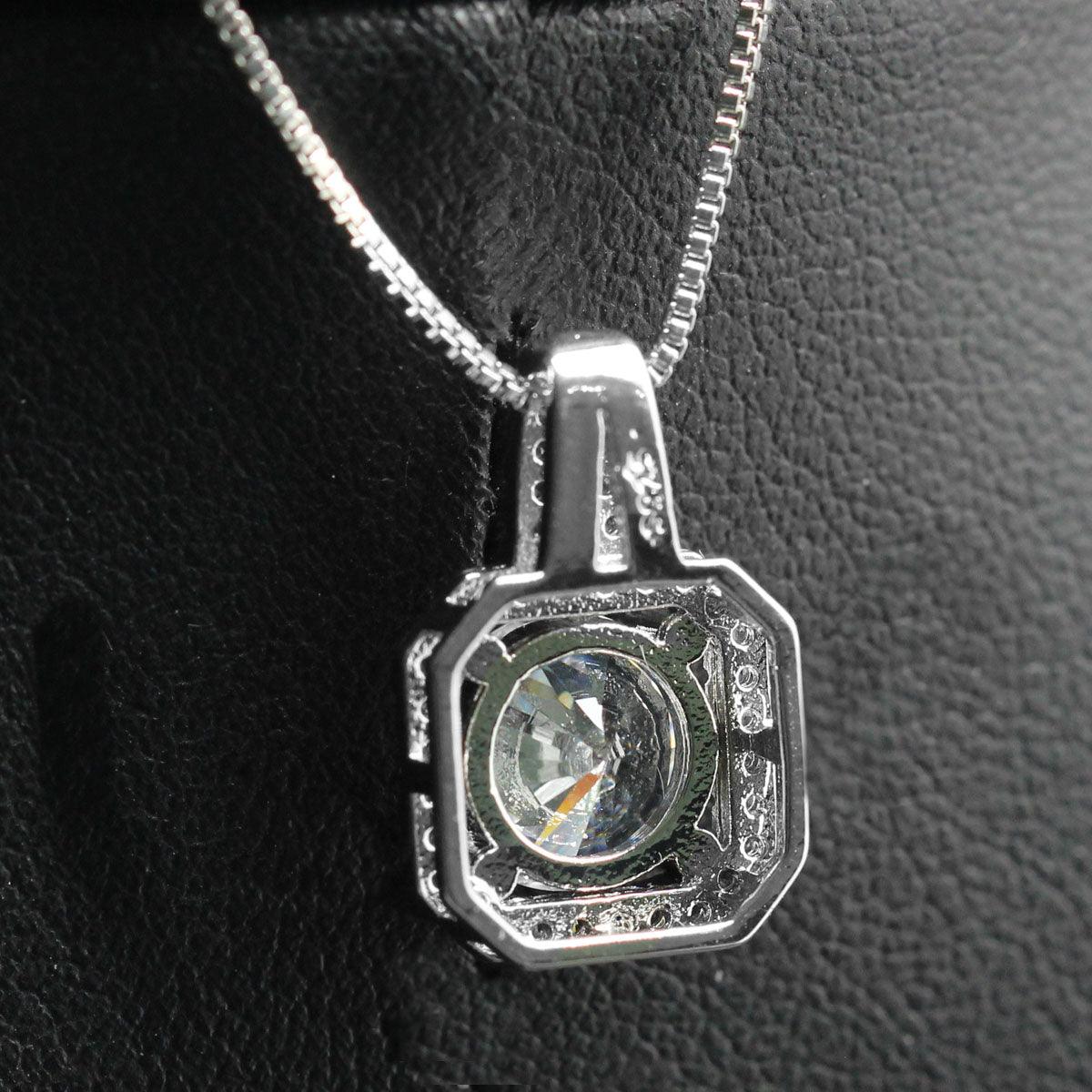 Two Carat Halo Cubic Zirconia Pendant Necklace by Hollywood Sensation®