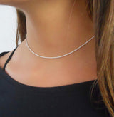 Solid Sterling Silver Rope Chain Choker Necklace - 3 Length Options by Donatello Gian