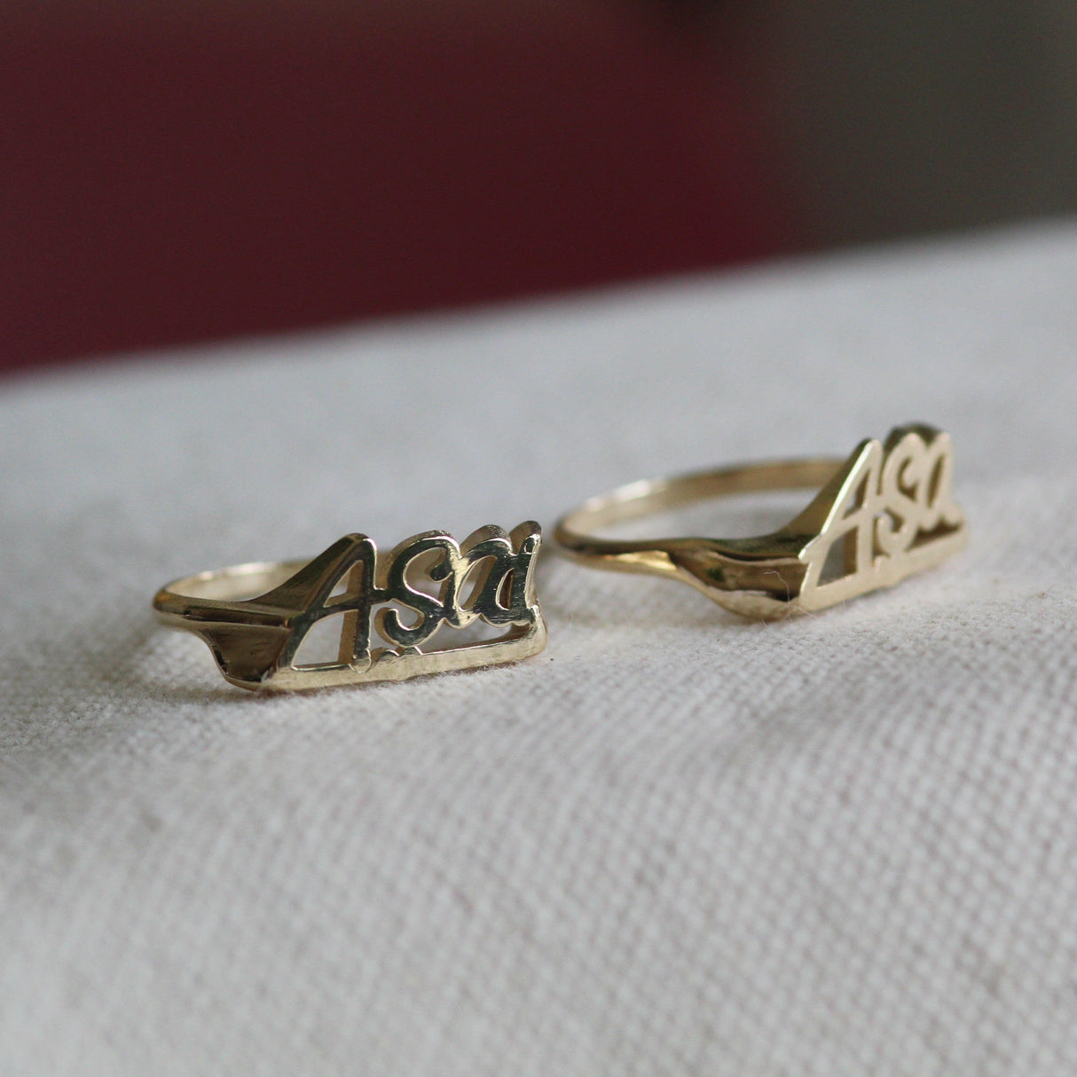 14k Customized Name Ring by VicStoneNYC Fine Jewelry