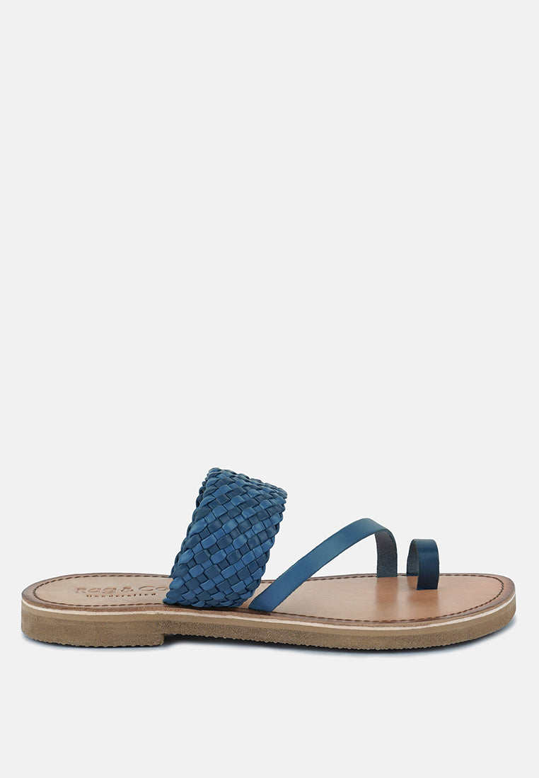 isidora braided leather flat sandal by London Rag