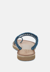 isidora braided leather flat sandal by London Rag