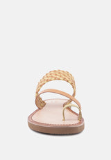 isidora braided leather flat sandal by London Rag