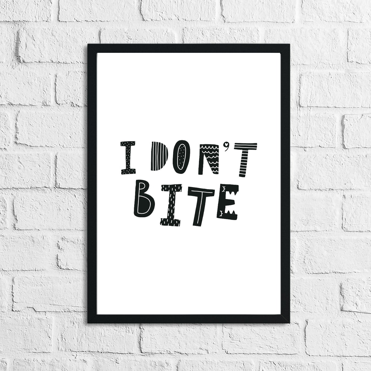 Scandinavian I Don't Bite Children's Nursery Bedroom Wall Decor Print by WinsterCreations™ Official Store