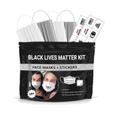 Black Lives Matter Mask Kit + Stickers. 16 Disposable Face Masks & 16 Assorted #BLM Movement Stickers by Skincareheaven