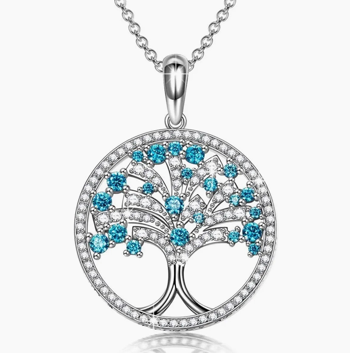 18K White Gold Tree of Life Necklace by Madame Pompadour