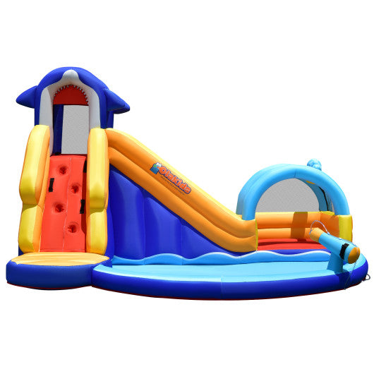 Inflatable Bouncy House with Slide and Splash Pool without Blower