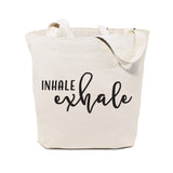 Inhale and Exhale Cotton Canvas Tote Bag by The Cotton & Canvas Co.