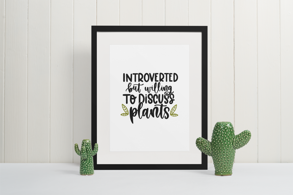 Introverted But Willing To Plant Obsessed Humorous Home Wall Decor Print by WinsterCreations™ Official Store