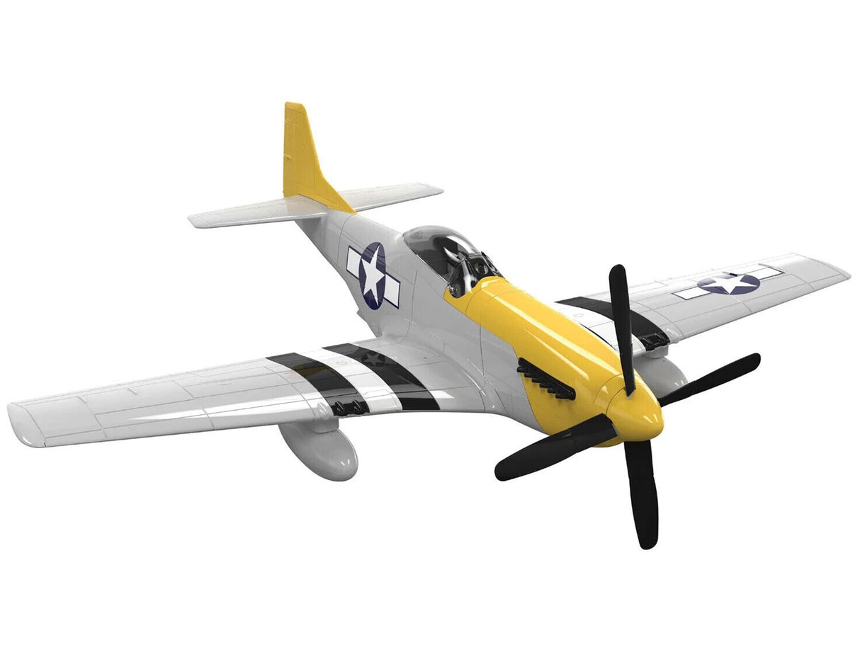 Skill 1 Model Kit P-51D- Mustang Snap Together Painted Plastic Model Airplane Kit by Airfix Quickbuild