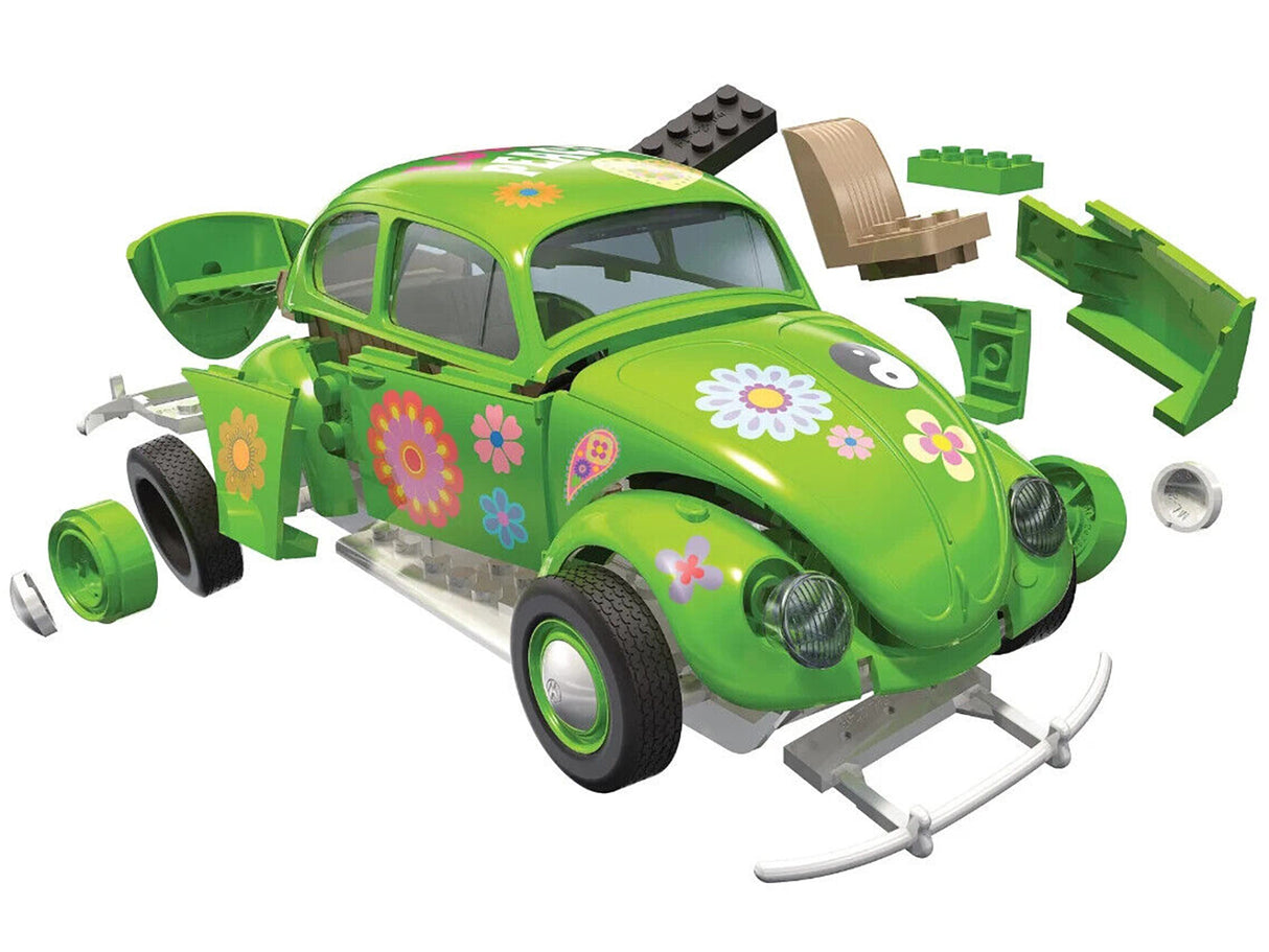 Skill 1 Model Kit Old Volkswagen Beetle Flower Power Snap Together Model by Airfix Quickbuild