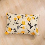 DaDalogy Bedding Yellow Fleur Floral Golden Orange Ivory Botanical Quilted Scalloped Pillow Sham (18112) by DaDa Bedding Collection