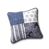 DaDa Bedding Set of 2-Pieces Bohemian Denim Blue Elegance Throw Pillow Covers - 18” x 18" (JHW660) by DaDa Bedding Collection