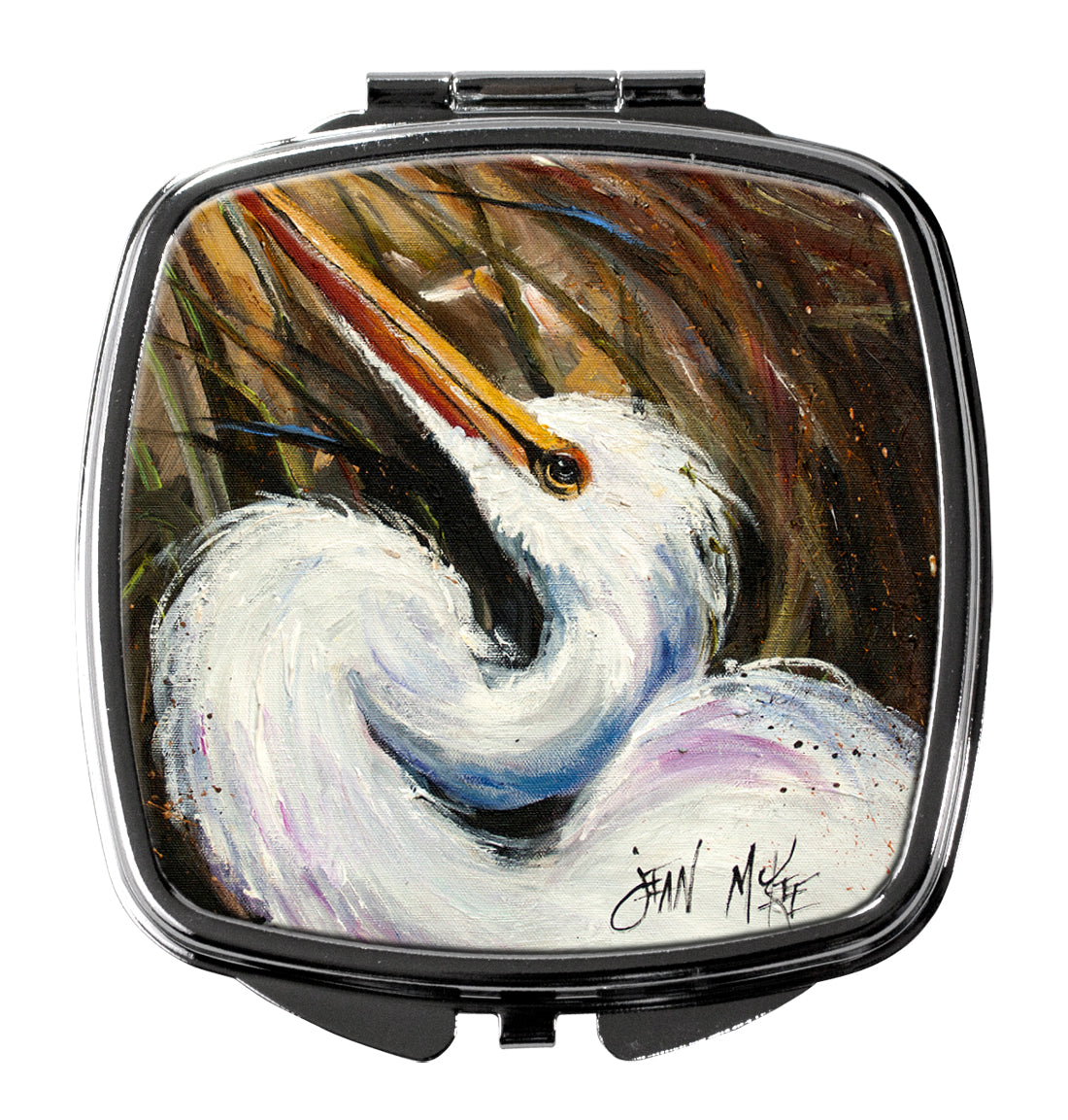 White Egret Compact Mirror JMK1214SCM by Caroline's Treasures