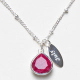 July Ruby Birthstone Necklace by Tiny Rituals