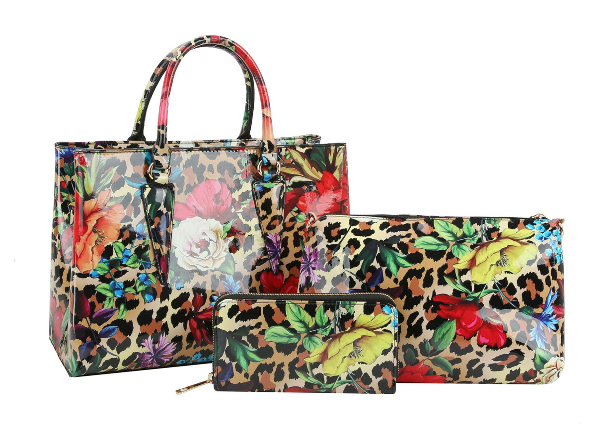 Fashion Leo Flower Satchel Set with wallet by hfstylish