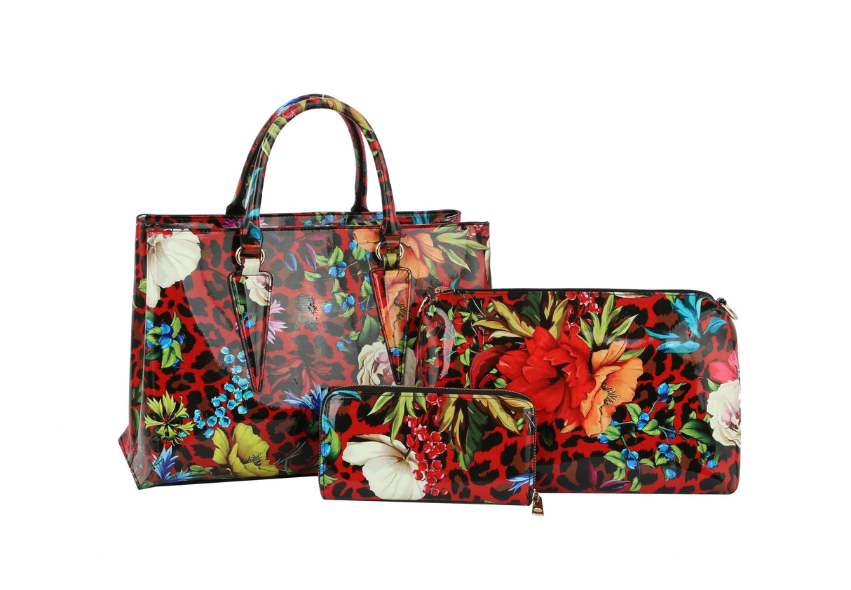 Fashion Leo Flower Satchel Set with wallet by hfstylish