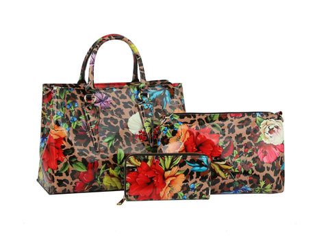 Fashion Leo Flower Satchel Set with wallet by hfstylish